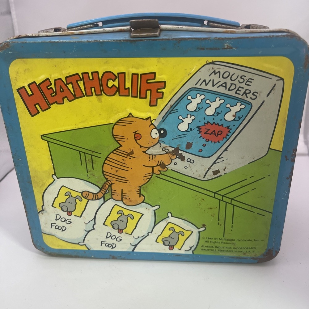 Heathcliff vintage metal Lunch Box by Aladdin In 1982